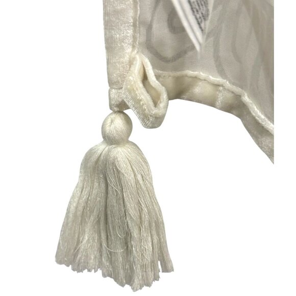 Pottery Barn PB Teen Dorm Room Wall Tapestry Ivory Mandala Boho Tassels Velvet - Picture 6 of 12